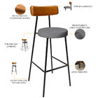 Banqueta Alta Cozinha Sala Jantar Aço Milão L02 Couríssimo Wh