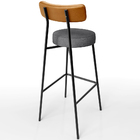 Banqueta Alta Cozinha Sala Jantar Aço Milão L02 Couríssimo Wh