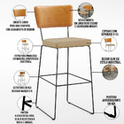 Banqueta Alta Cozinha Sala Jantar Fixa Allana L02 Couríssimo