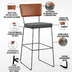 Banqueta Alta Cozinha Sala Jantar Fixa Allana L02 Couríssimo