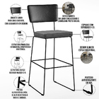 Banqueta Alta Cozinha Sala Jantar Fixa Allana L02 Couríssimo