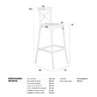 Banqueta Alta Cross Katrina Cozinha Bancada