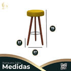 Banqueta Alta Dalia Decorativa Base Madeira Suede Amarelo - F
