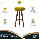 Banqueta Alta Dalia Decorativa Base Madeira Suede Amarelo - F