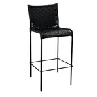 Banqueta Alta De Alumínio Laguna Preto 70cm Aluminium Decor