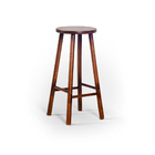 Banqueta Alta De Bar Em Madeira Eucalipto - Acabamento Em Ver