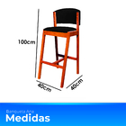 Banqueta Alta De Madeira Com Encosto Veludo Ana Ideal Móveis