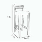 Banqueta Alta De Madeira Em Veludo Marrom Myst