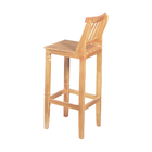 Banqueta Alta De Madeira Maciça Ripada Com Encosto Confort -