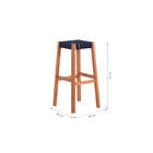 Banqueta Alta De Madeira Tape - Castanheira E Azul Escuro - M