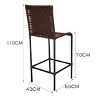 Banqueta Alta Diplomata Em Aço Carbono E Fibra Sintética