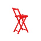 Banqueta Alta Dobrável Bistrô Stain Vermelho - Mão   Formão