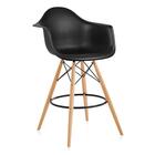 Banqueta Alta Eames Eiffel Com Apoio De Braços - Preto