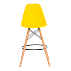 Banqueta Alta Eiffel Eames Amarela Base Madeira