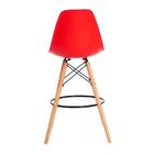 Banqueta Alta Eiffel Eames Vermelha Base Madeira