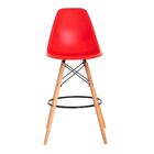Banqueta Alta Eiffel Eames Vermelha Base Madeira
