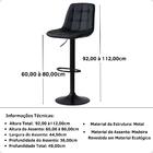 Banqueta Alta Elegance Estofada Com Base Giratória E Regulage