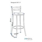 Banqueta Alta Em Aço Com Encosto  Cromado