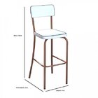 Banqueta Alta Em Aço Estofada Tubular  Branco/rose Gold