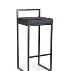 Banqueta Alta Em Aço Tubular Quadrado - Banq05 Preto