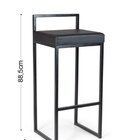 Banqueta Alta Em Aço Tubular Quadrado - Banq05 Preto