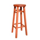 Banqueta Alta Em Madeira Cor Mogno