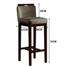 Banqueta Alta Em Madeira Maciça Libéria  Pinhão/bege