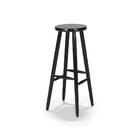 Banqueta Alta Em Madeira Sem Encosto Forte - Preto