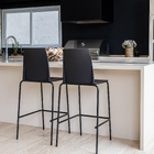 Banqueta Alta em Metal 76cm com Encosto Preto Bistrô Loft I'm In Home