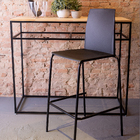 Banqueta Alta em Metal 76cm com Encosto Preto Bistrô Loft I'm In Home