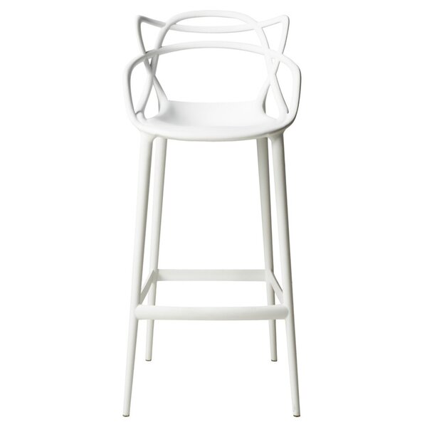 Banqueta Alta Em Polipropileno Alegra Espresso Móveis Branco