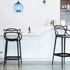 Banqueta Alta Em Polipropileno Alegra Espresso Móveis Preto