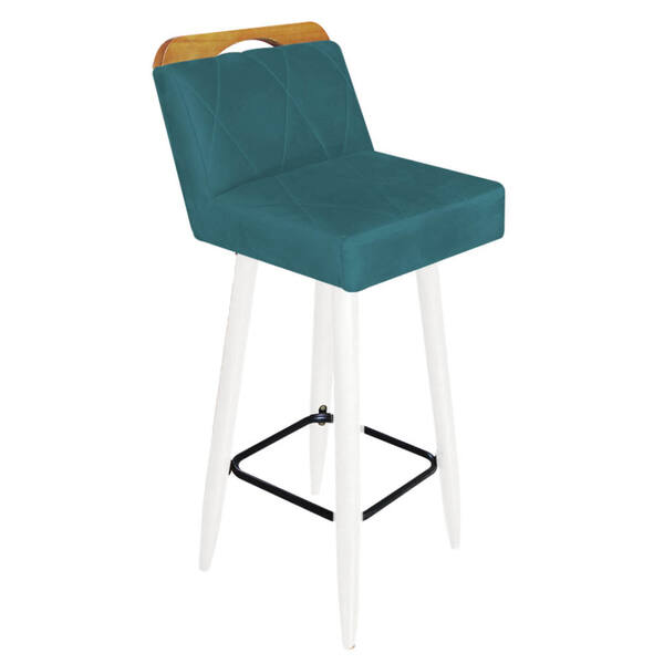 Banqueta Alta Encosto Lith Para Cozinha Bar Balcão Bistrô Pé