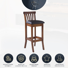 Banqueta Alta Estofada Anthurium 36 X 100 Cm Madeira Maciça I