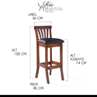 Banqueta Alta Estofada Anthurium 36 X 100 Cm Madeira Maciça I