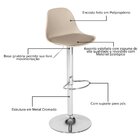 Banqueta Alta Estofada Com Base Giratória E Regulagem De Altu