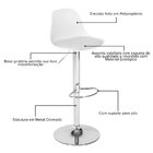 Banqueta Alta Estofada Com Base Giratória E Regulagem De Altu