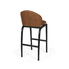 Banqueta Alta Estofada Com Encosto Milano Em Madeira Preto/ma