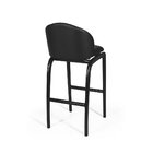 Banqueta Alta Estofada Com Encosto Milano Em Madeira Preto/pr