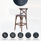 Banqueta Alta Estofada Encosto Katrina 43 X 103 Cm Madeira Ma