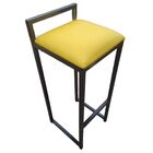 Banqueta Alta Estofada Estrutura De Ferro Amarelo
