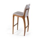 Banqueta Alta Estofada Garbo - Cinza Claro