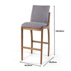 Banqueta Alta Estofada Garbo - Cinza Escuro