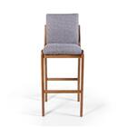 Banqueta Alta Estofada Garbo - Cinza Escuro