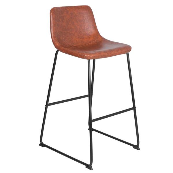 Banqueta Alta Estofada Industrial Loft Vintage Brusque Marrom