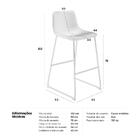 Banqueta Alta Estofada Industrial Loft Vintage Brusque Preto