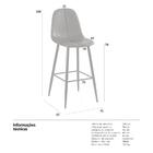 Banqueta Alta Estofada Montana - Caramelo