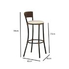 Banqueta Alta Estofada Trama Artesanal Forts  Argila/branco G