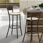 Banqueta Alta Estofada Trama Artesanal Forts  Argila/branco G