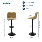 Banqueta Alta Estofado Com Encosto Para Cozinha Balcão Bistrô